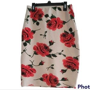Floral print floral pencil skirt